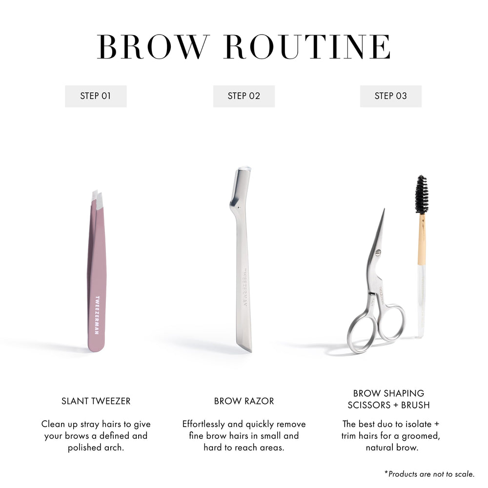 Tweezerman Purple Wisteria Slant Tweezer ideal for brow shaping and hair removal.