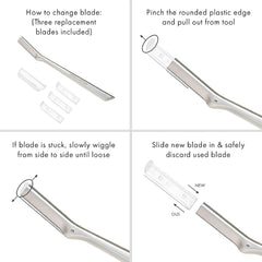 Tweezerman replacement blades packaging with safety cap for storage