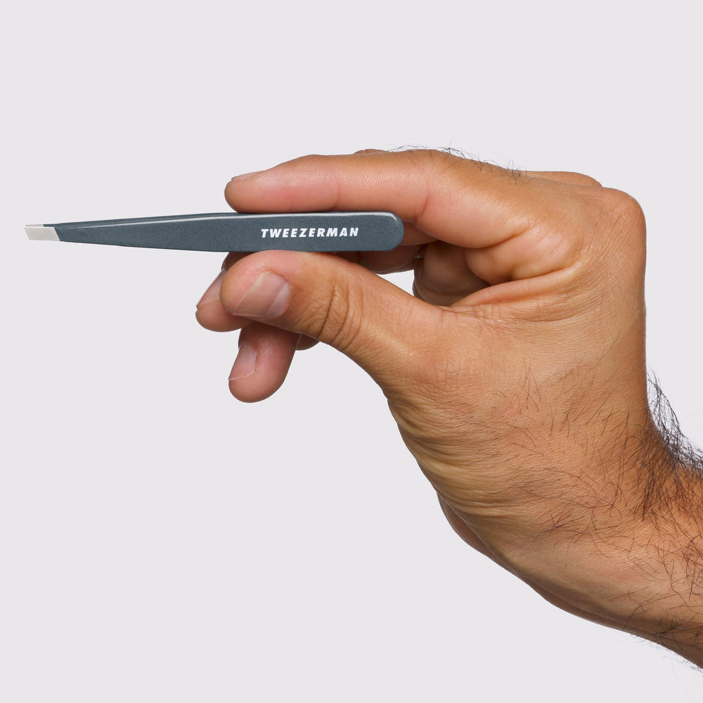 Tweezerman slant tweezer used for brow shaping and edging.