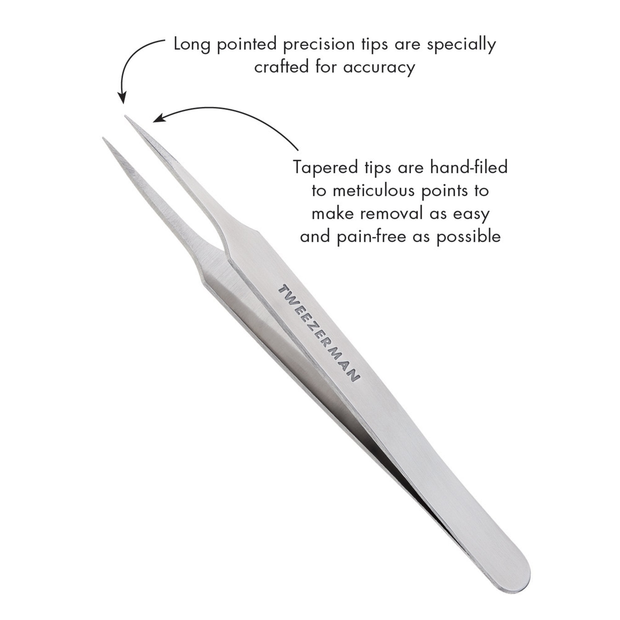Tweezerman splintertweeze in use on skin for safe extraction