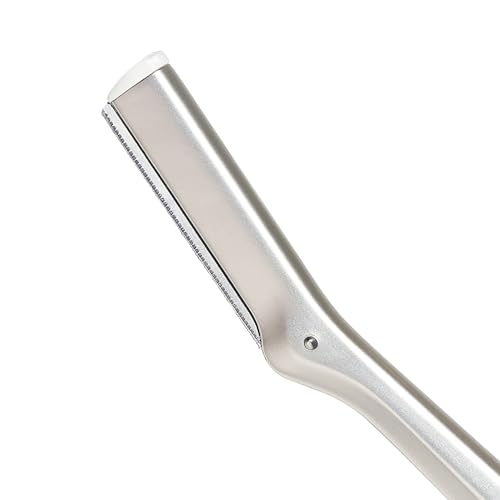 Tweezerman stainless steel facial razor promotes gentle exfoliation for radiant skin.