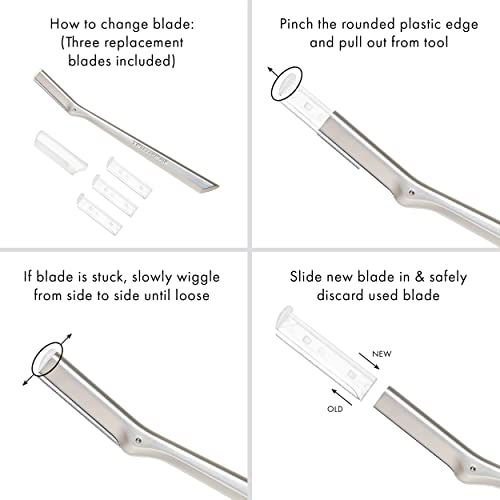 Tweezerman stainless steel razor blades are sanitary and durable for daily use.