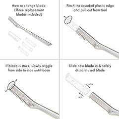 Tweezerman stainless steel razor blades are sanitary and durable for daily use.