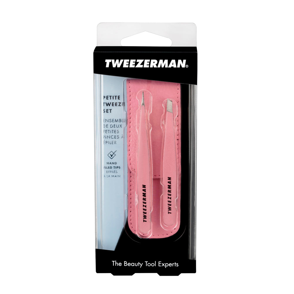 Tweezerman Tea Rose Petite Tweezer brow shaping on the go.