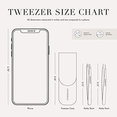 Tweezerman Tea Rose Petite Tweezer point-tip targets fine hairs with precision.