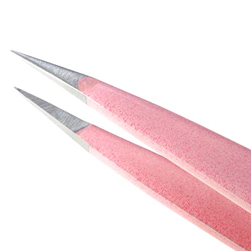 Tweezerman Tea Rose Petite Tweezer slant-tip for effortless brow hair removal.
