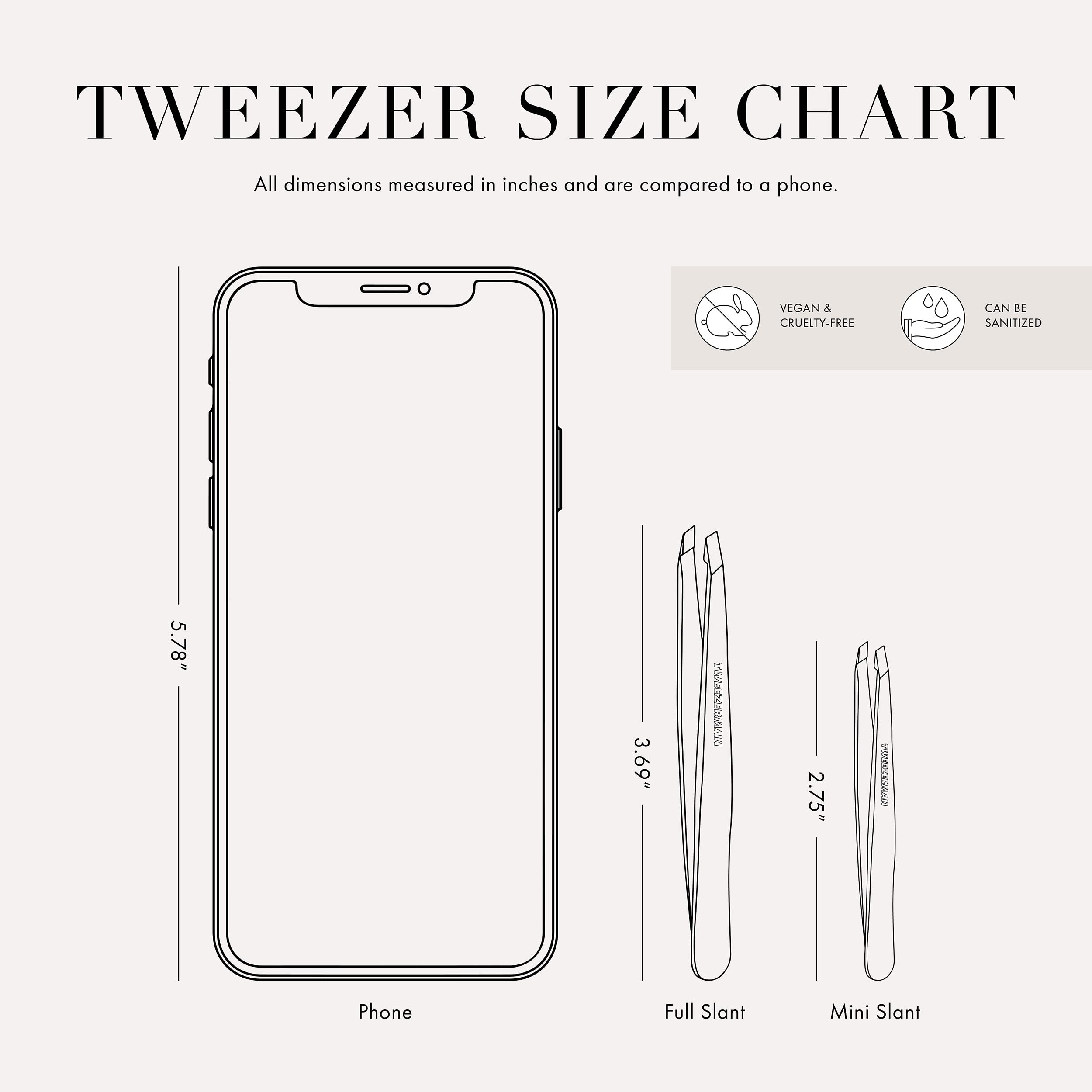 Tweezerman travel-friendly tweezers offer convenient grooming anywhere.