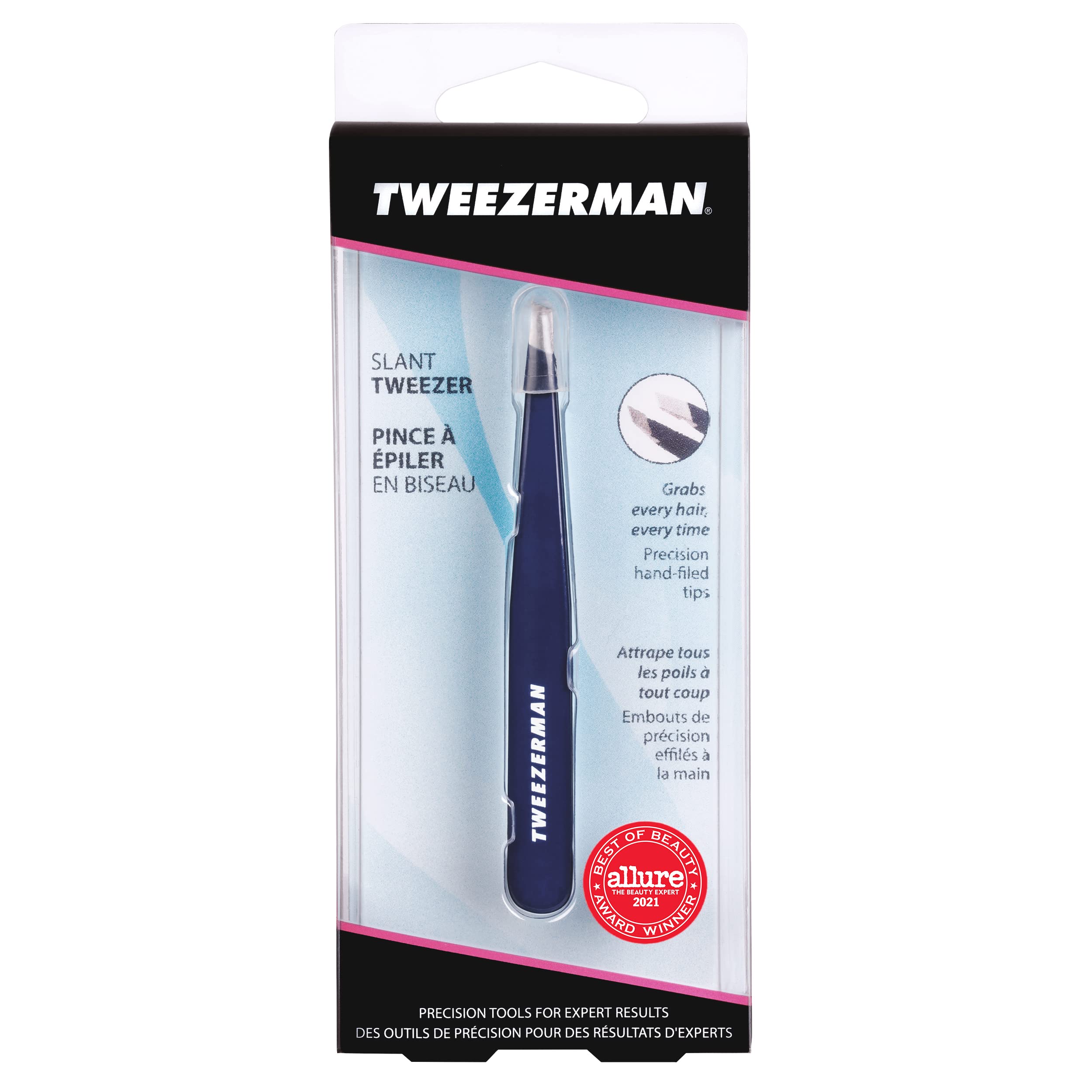 Tweezerman how-to-use tip with 25-degree angle for precise removal