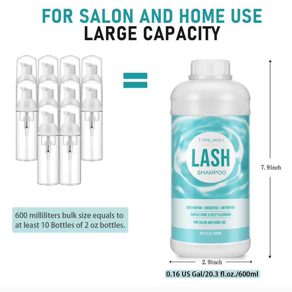 TWILASH BY DLY lash shampoo foam closeup highlighting rich, gentle lather.