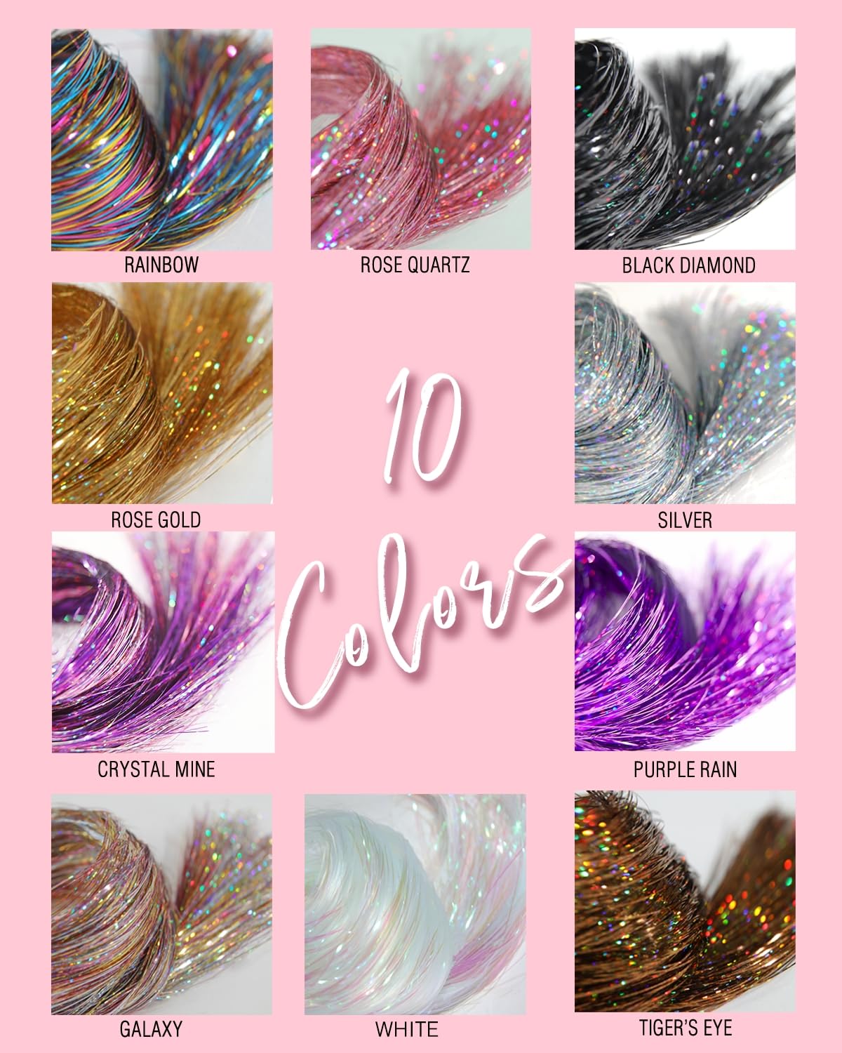 TWINKLE SPARKLE galaxy tinsel clip adds cosmic shimmer for festival looks.