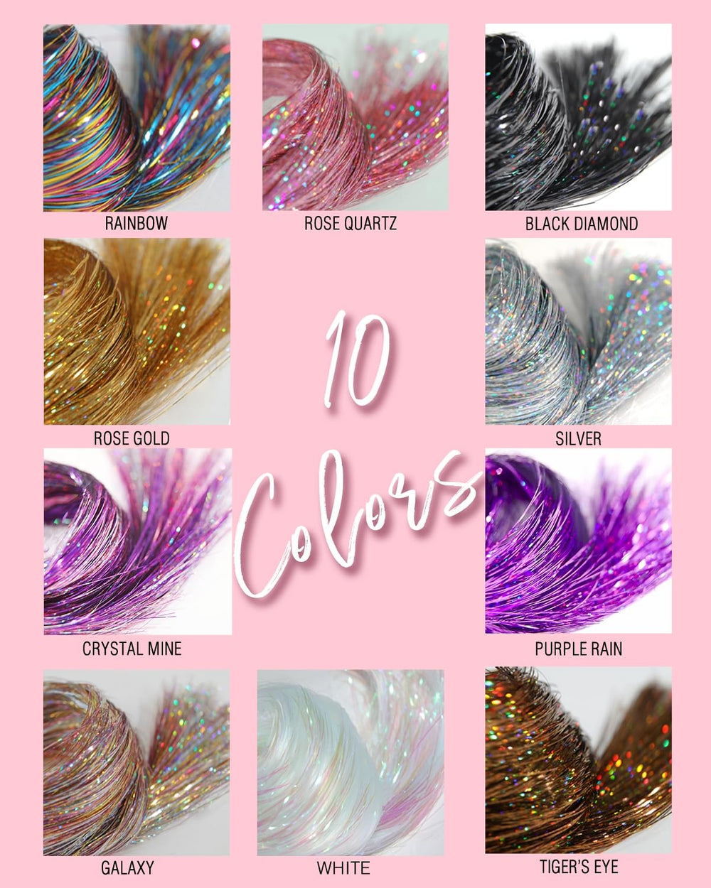 TWINKLE SPARKLE galaxy tinsel clip adds cosmic shimmer for festival looks.
