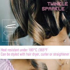 TWINKLE SPARKLE white tinsel clip creates bright, versatile sparkle for events.