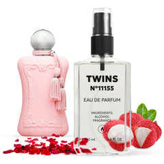 TWINS Impression Delina bottle close-up highlighting an elegant floral profile.