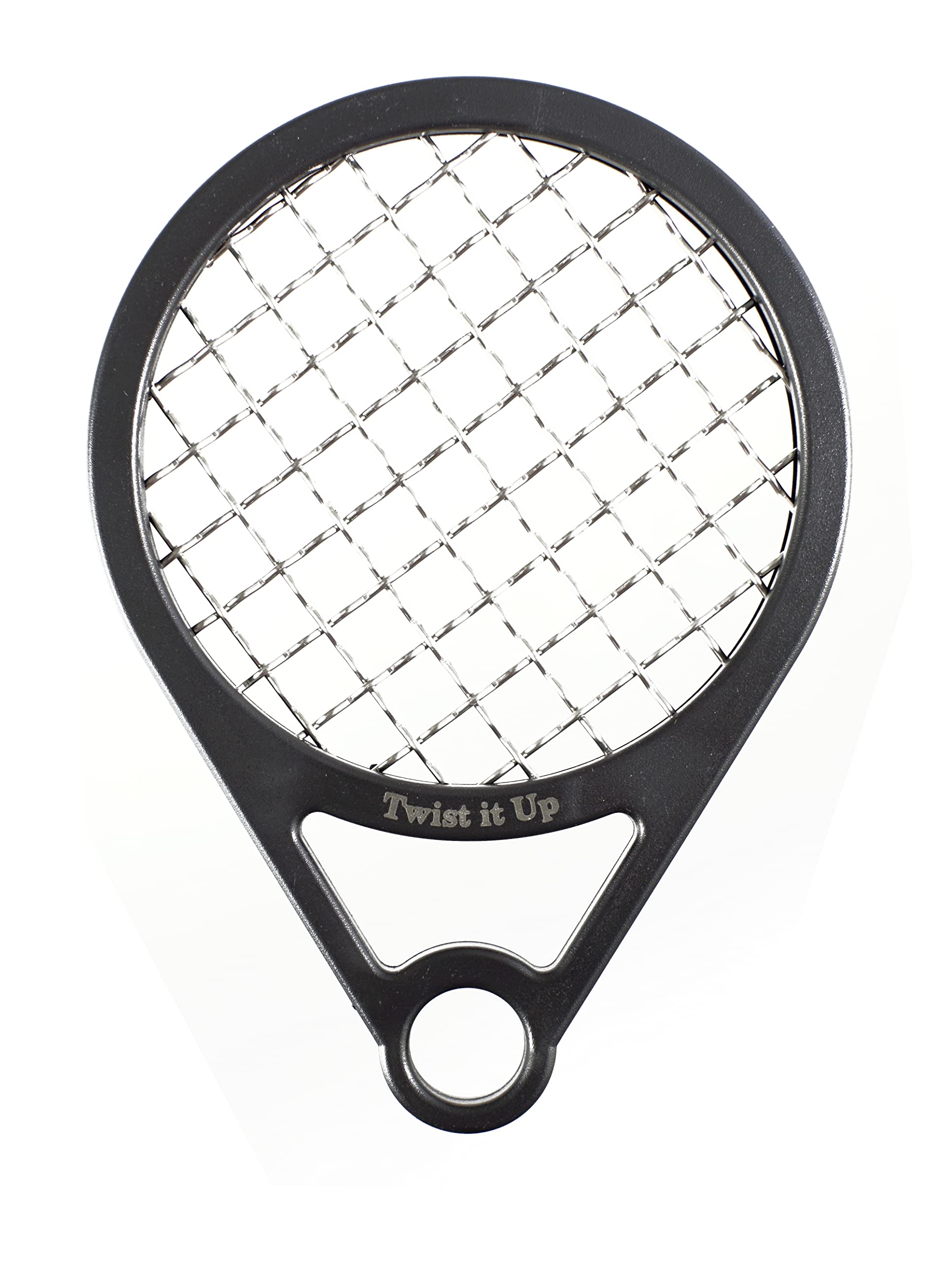 Twist It Up Bond Black comb in tennis-racket design for quick curls