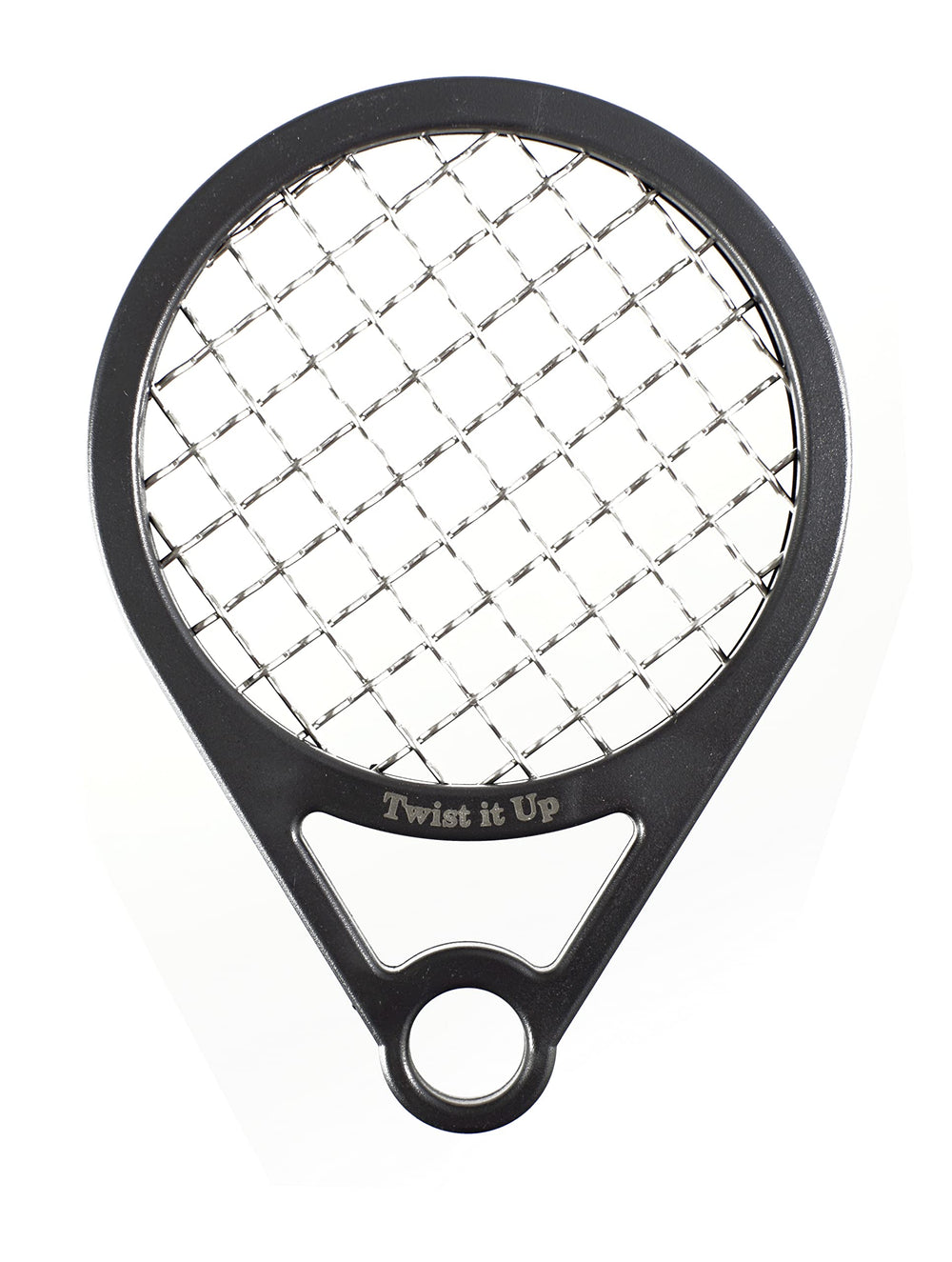 Twist It Up Bond Black comb in tennis-racket design for quick curls