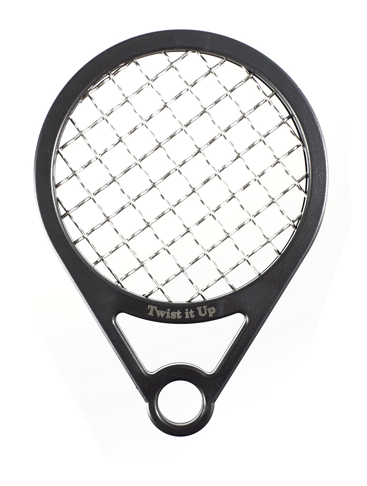 Twist It Up Bond Black comb in tennis-racket design for quick curls
