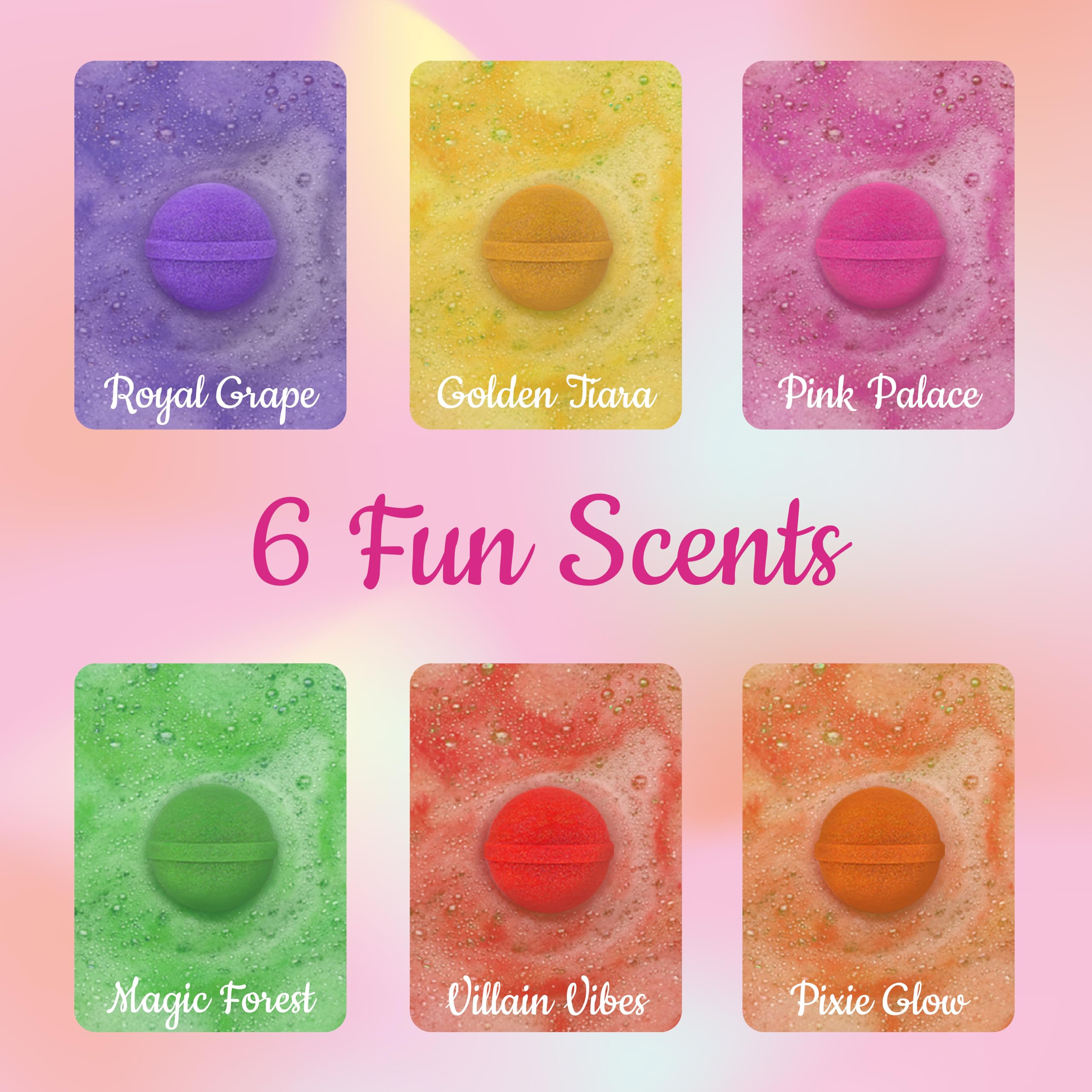 Two Sisters bath bombs deliver colorful swirls and fruity scents for playful bath time.