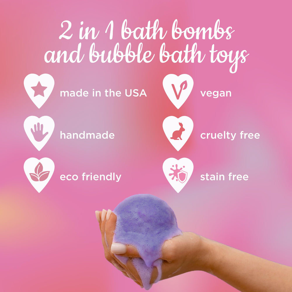 Two Sisters no-stains guarantee helps keep tubs clean after bath play.