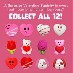 Two Sisters Valentines bath bombs create colorful bubbles for a joyful bath.