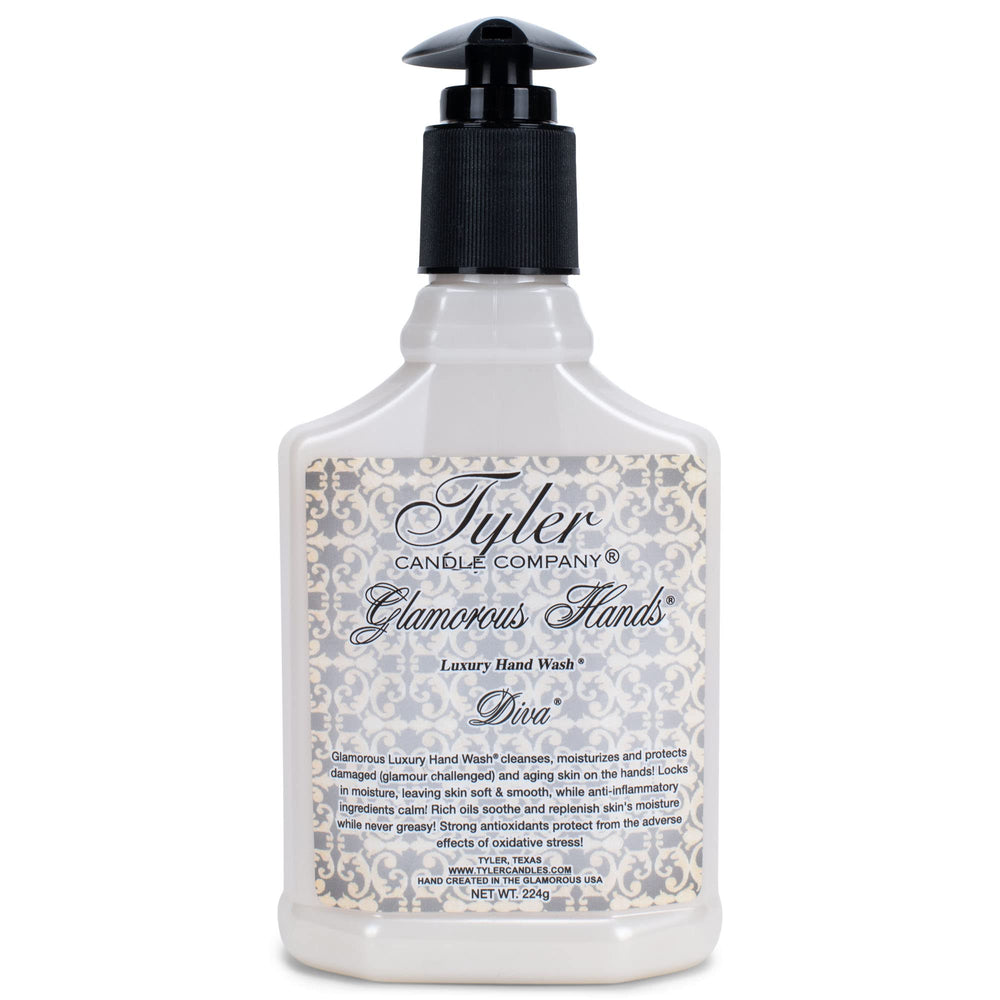 TYLER CANDLE COMPANY Glamorous Hands Diva de lujo jabon de manos frente de la botella para piel suave