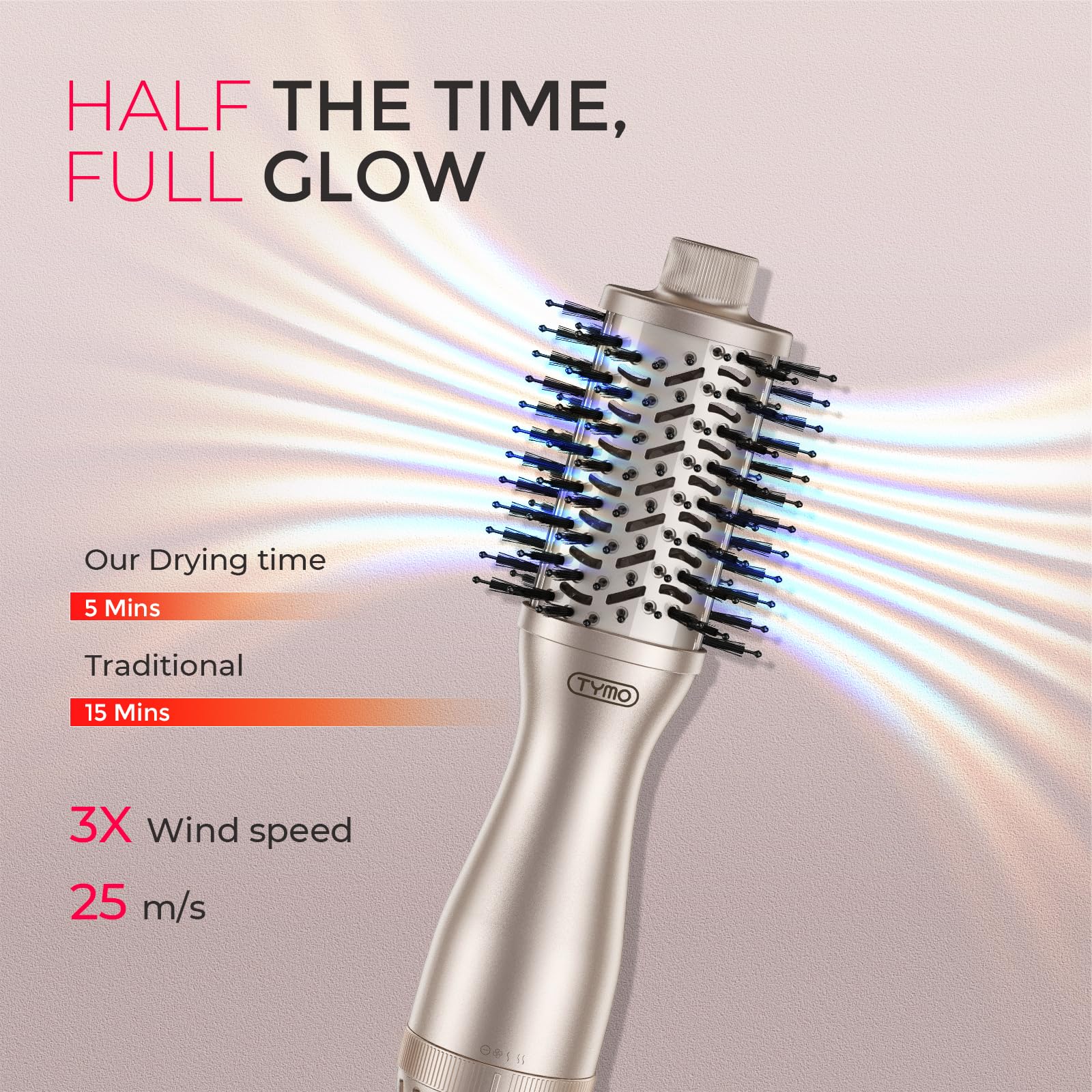 TYMO 2.0 bristle system lifts and smooths without pulling