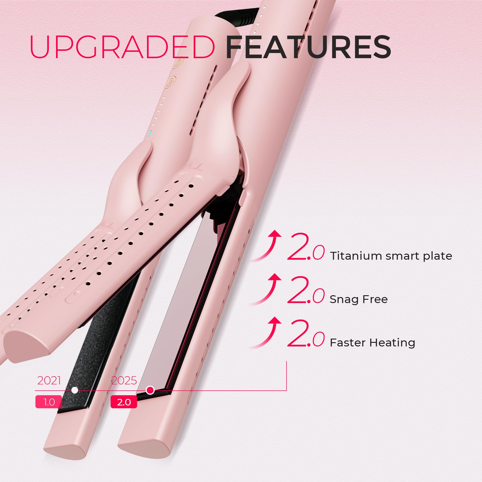 TYMO Airflow 2.0 anti-scald shell keeps fingers safe while styling.