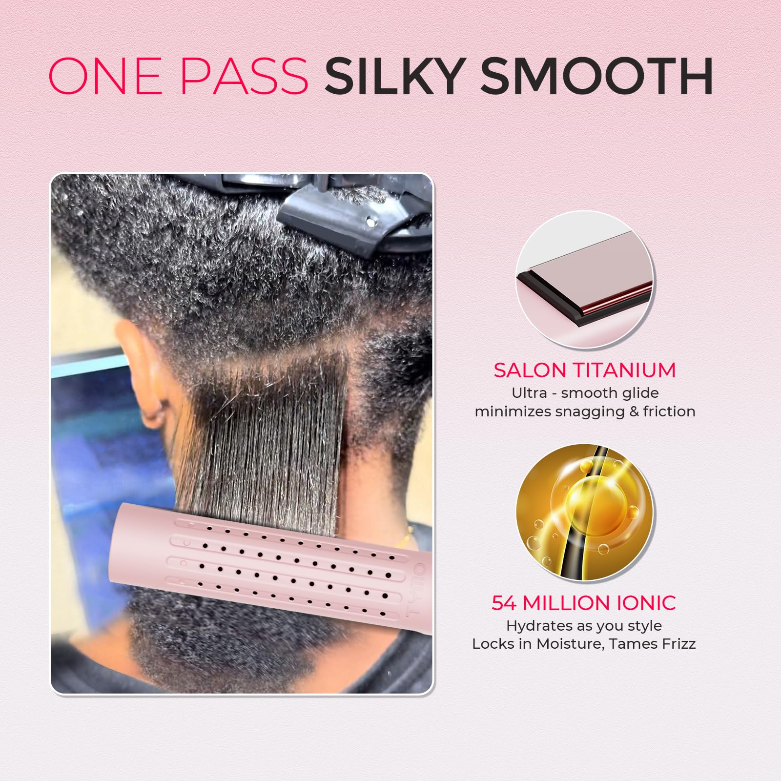 TYMO Airflow 2.0 silicone anti-tangle tips prevent snags during styling.