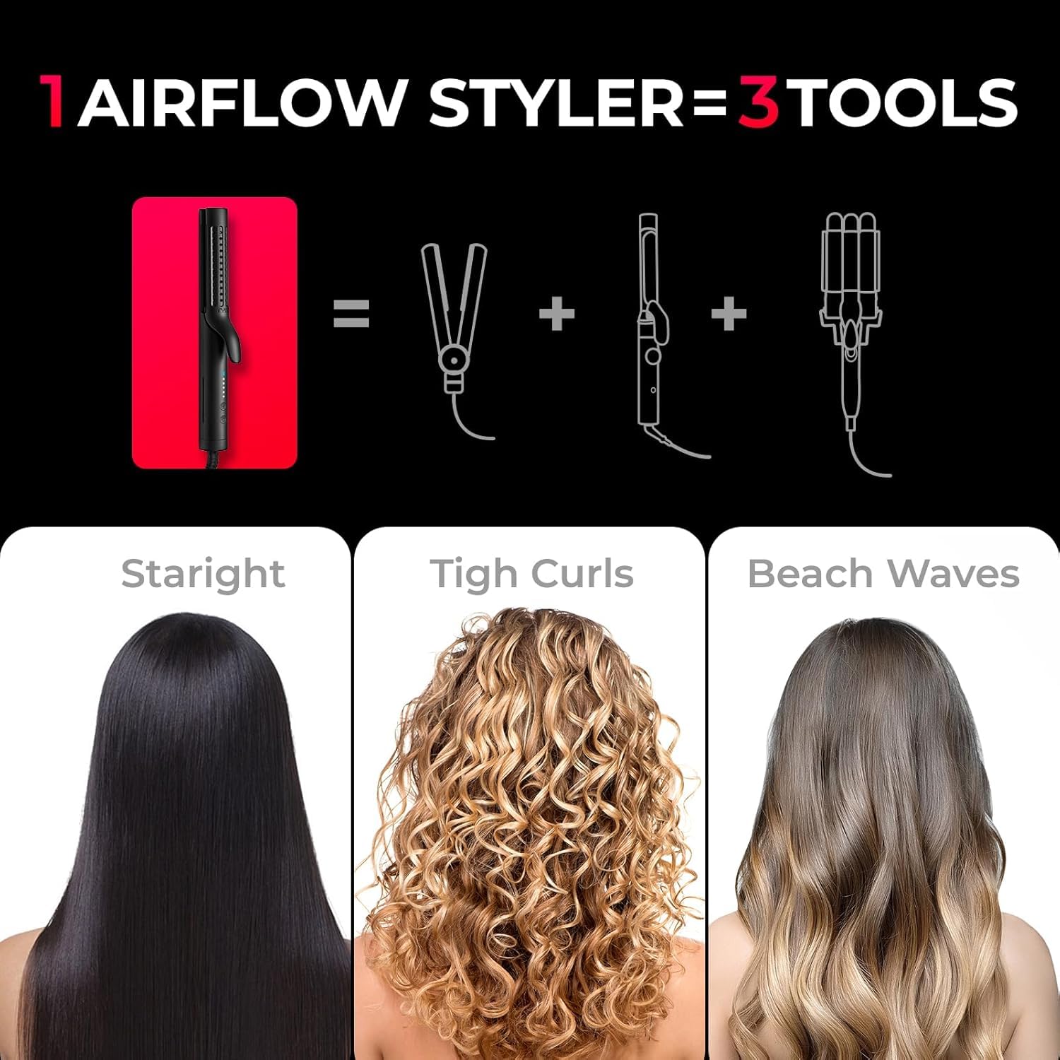 TYMO Airflow anti-tangle tips prevent snagging during styling