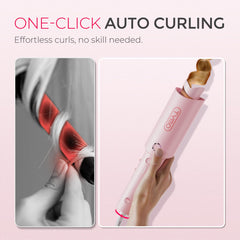 TYMO CURLPRO auto-rotating curler in action for quick beachy waves.