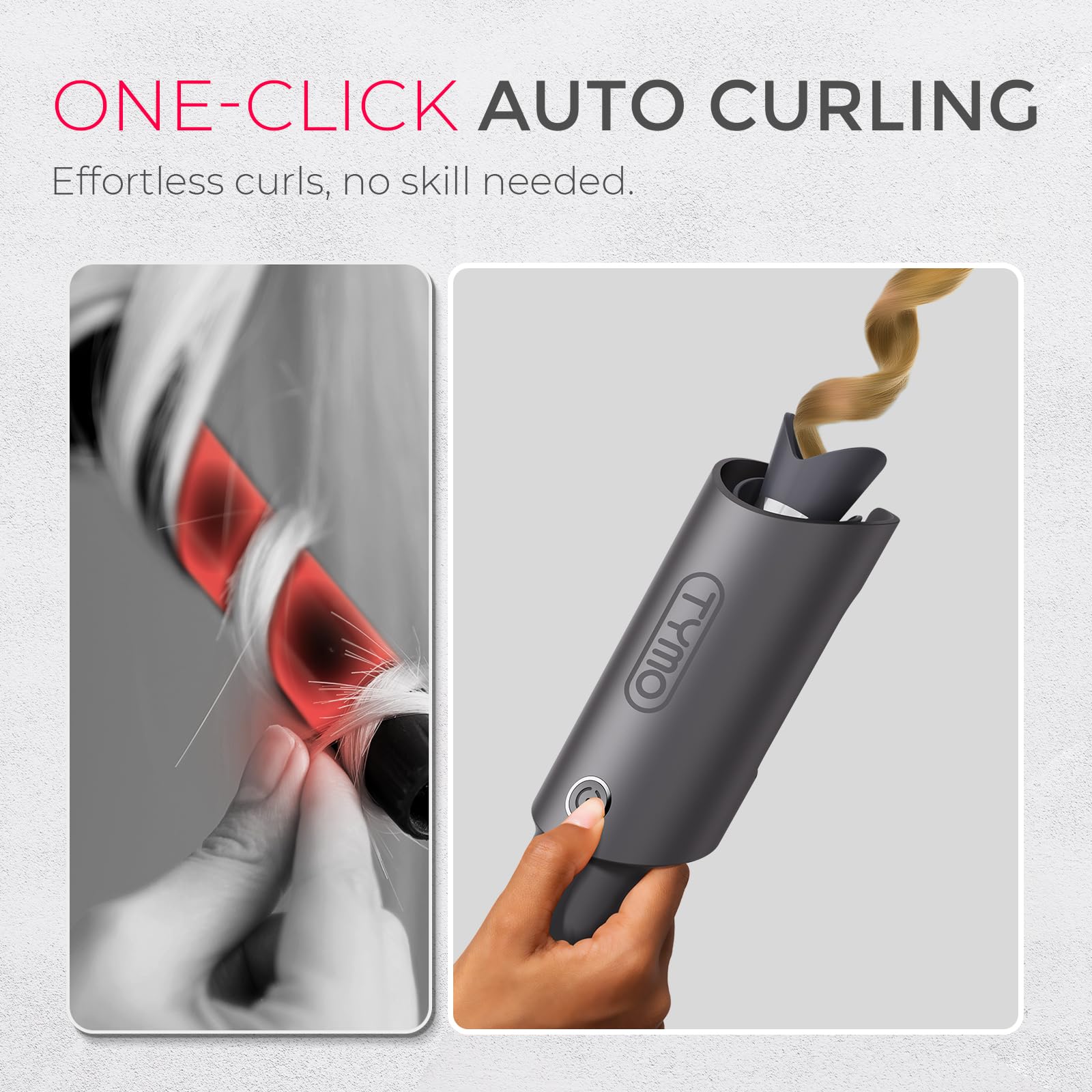 TYMO CURLPRO beach waves wand delivering natural-looking curls with minimal effort.
