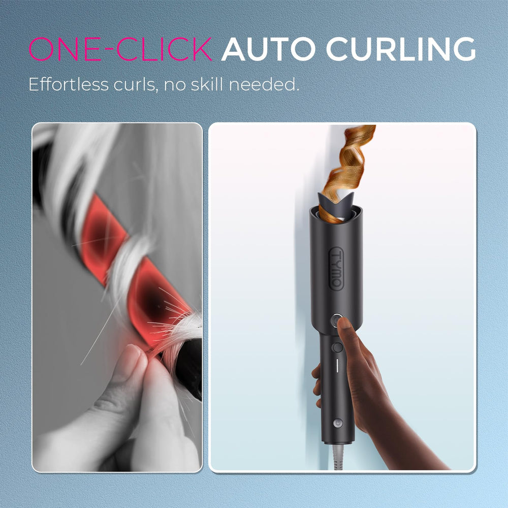 TYMO CURLPRO cool-touch anti-scald design helps prevent accidental burns during styling.