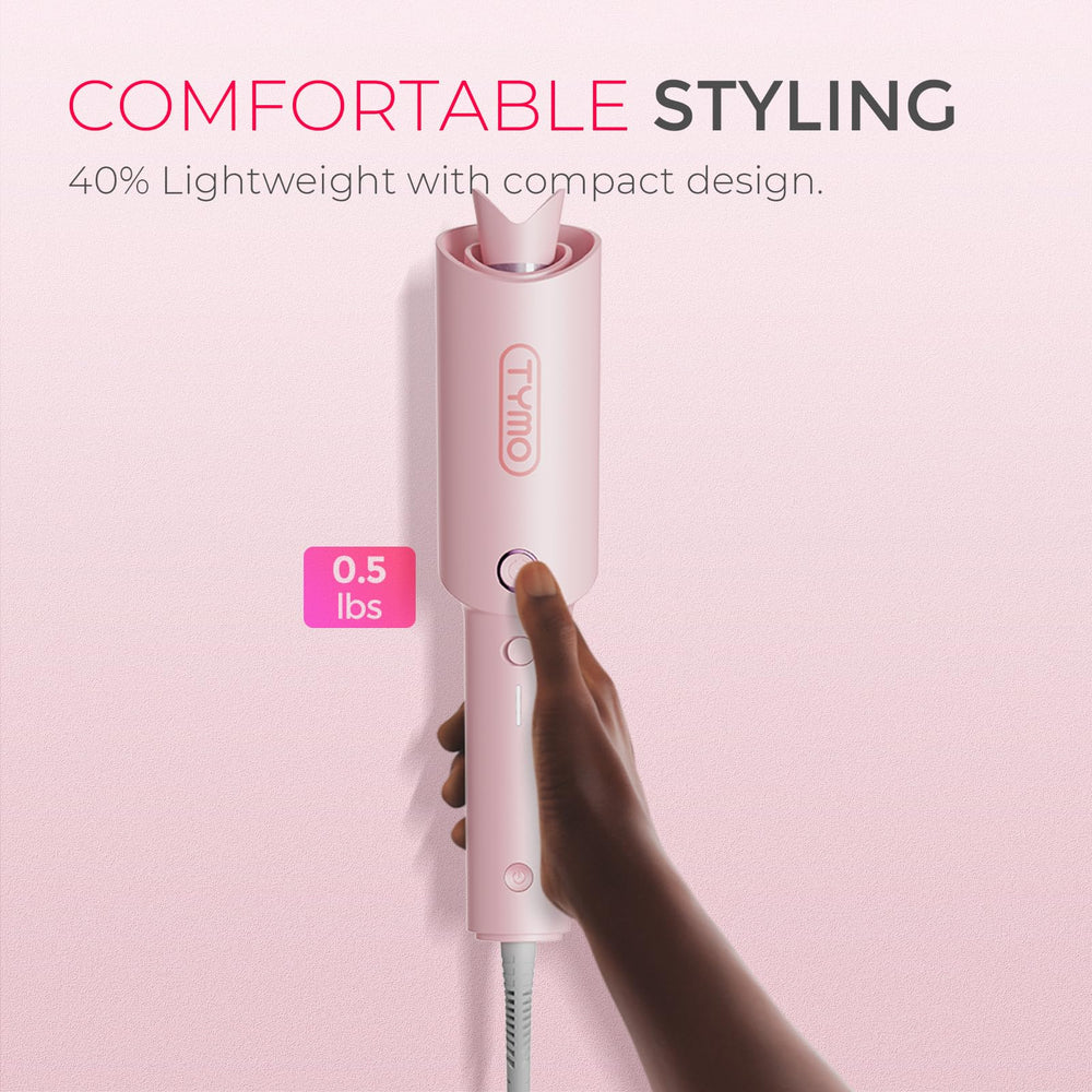 TYMO CurlPRO hair guide system ensures consistent curls.