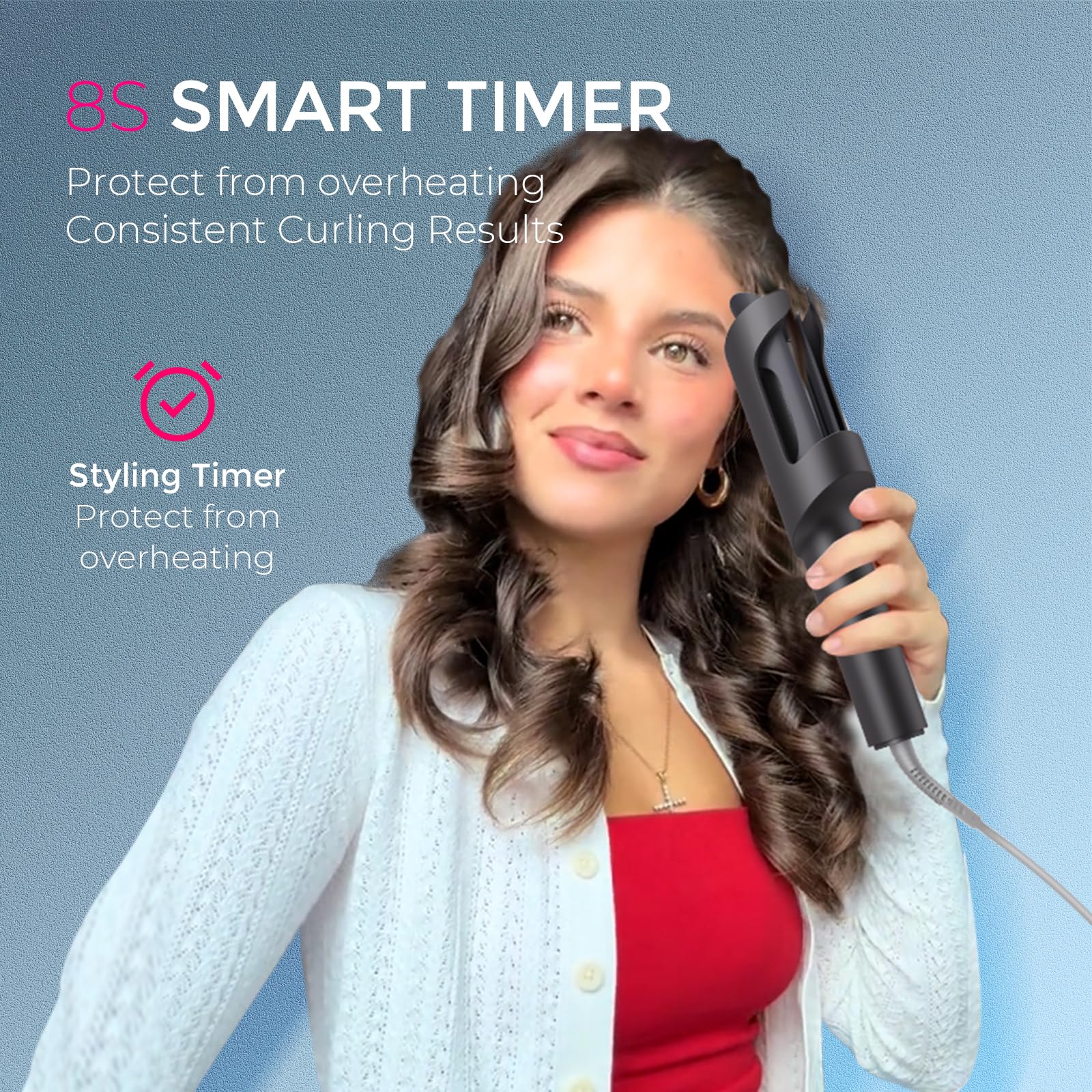 TYMO CURLPRO ion-rich coating boosts shine while reducing moisture loss.