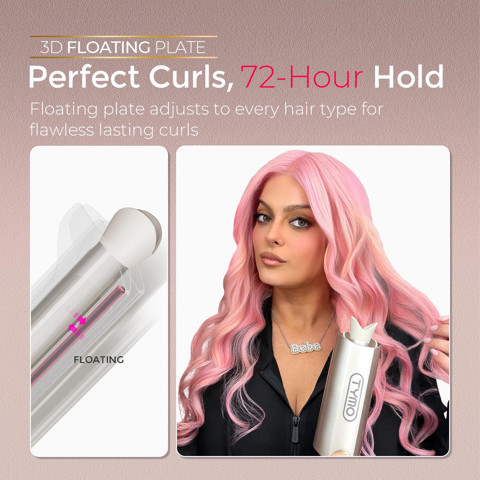 TYMO CurlPro Plus 360° anti-scald design keeps hands safe