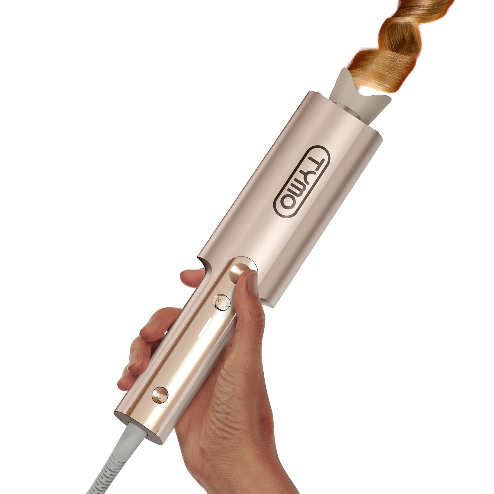 TYMO CurlPro Plus long-barrel close-up showing even heat for long hair curls