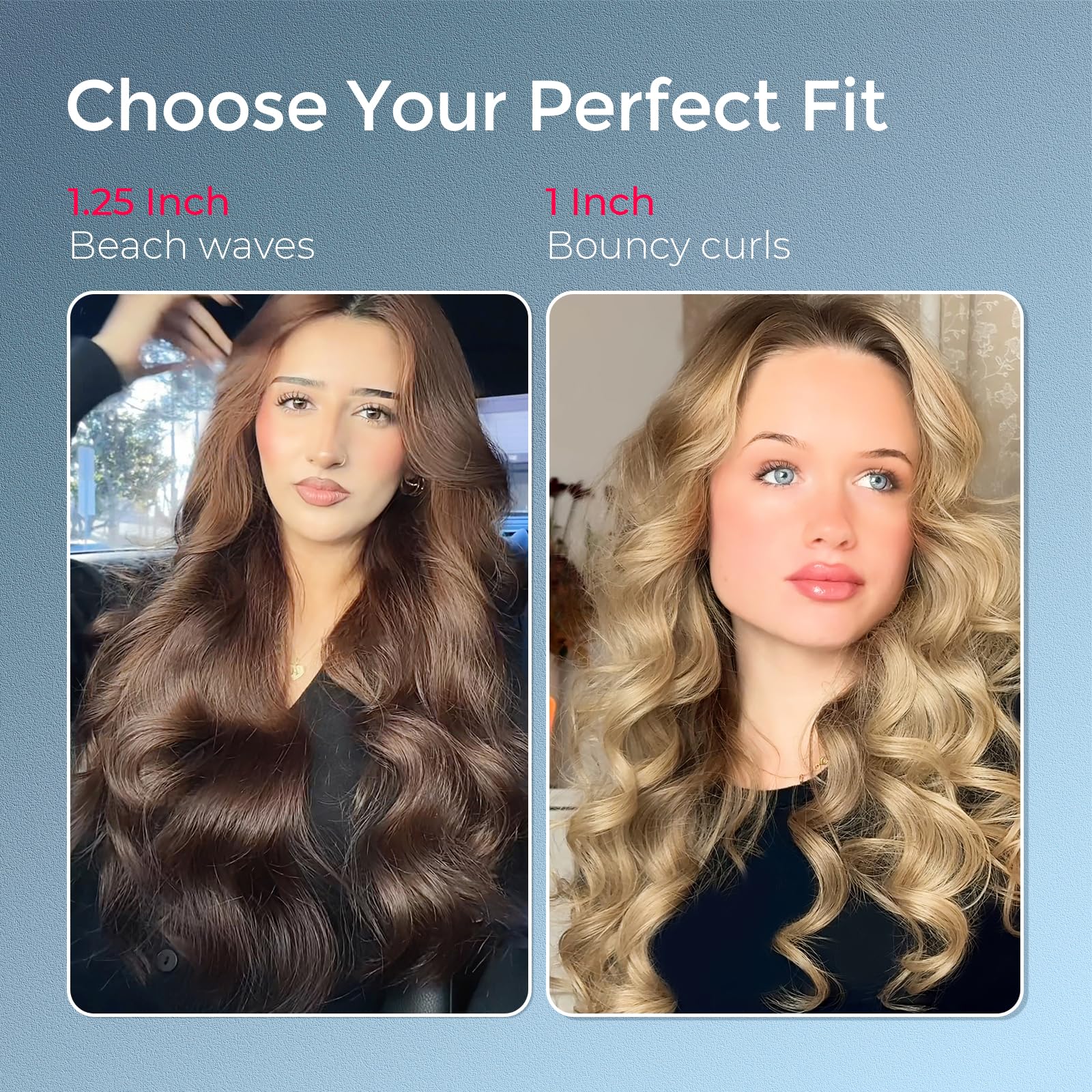 TYMO CURLPRO tourmaline ceramic barrel glides smoothly for shiny, frizz-free curls.