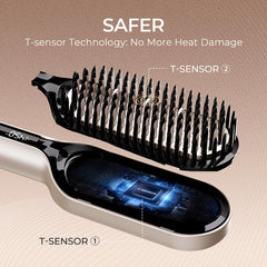 Close-up of TYMO dense bristles for snag-free passes on thick hair.