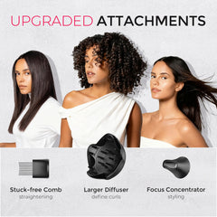 TYMO comb attachment smooths hair for work ready looks