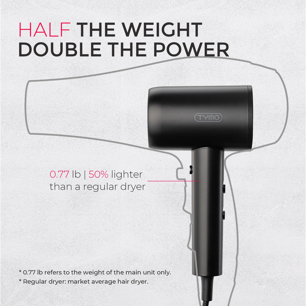 TYMO diffuser hair dryer lightweight design reduces arm fatigue