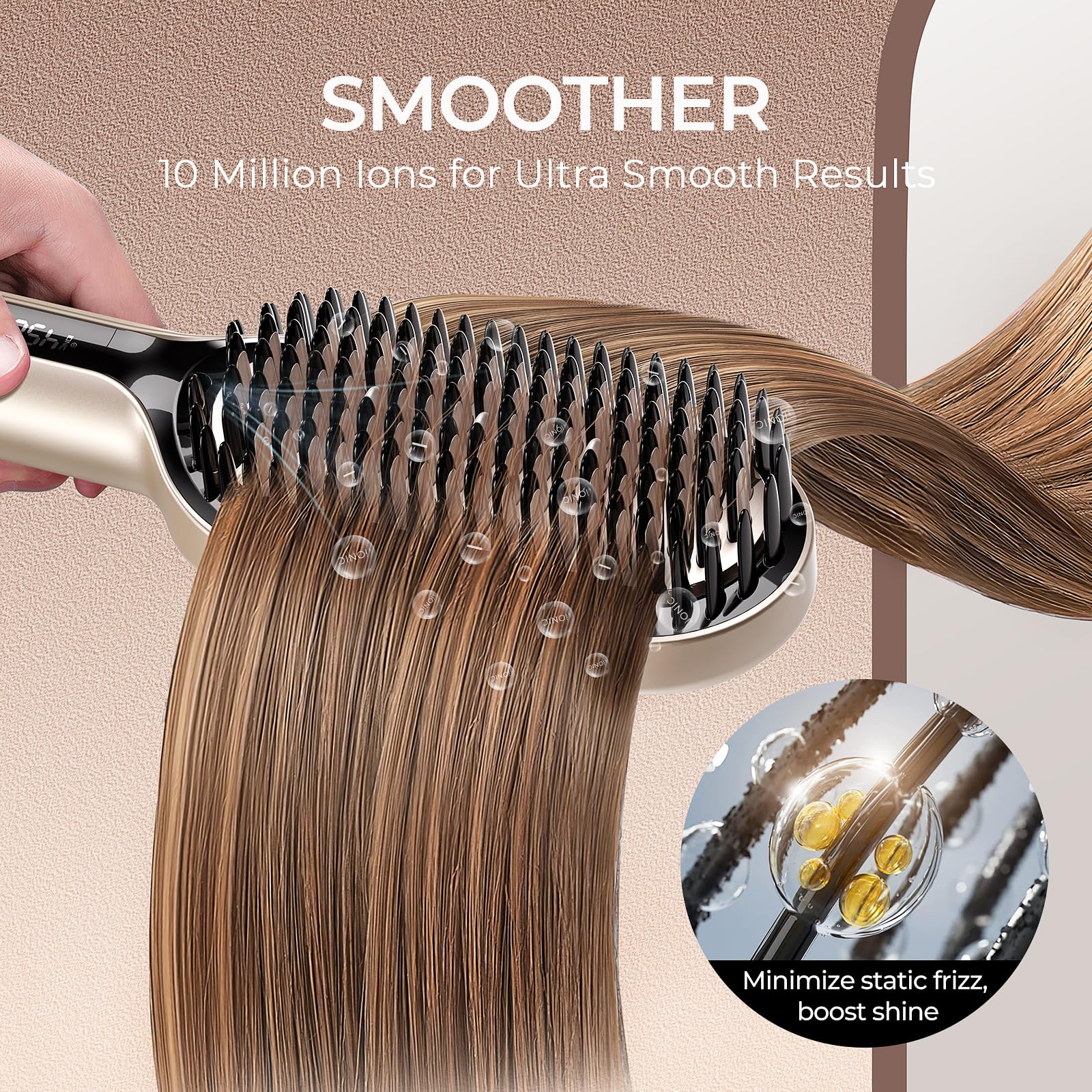 TYMO dual voltage travel-ready feature for styling abroad.