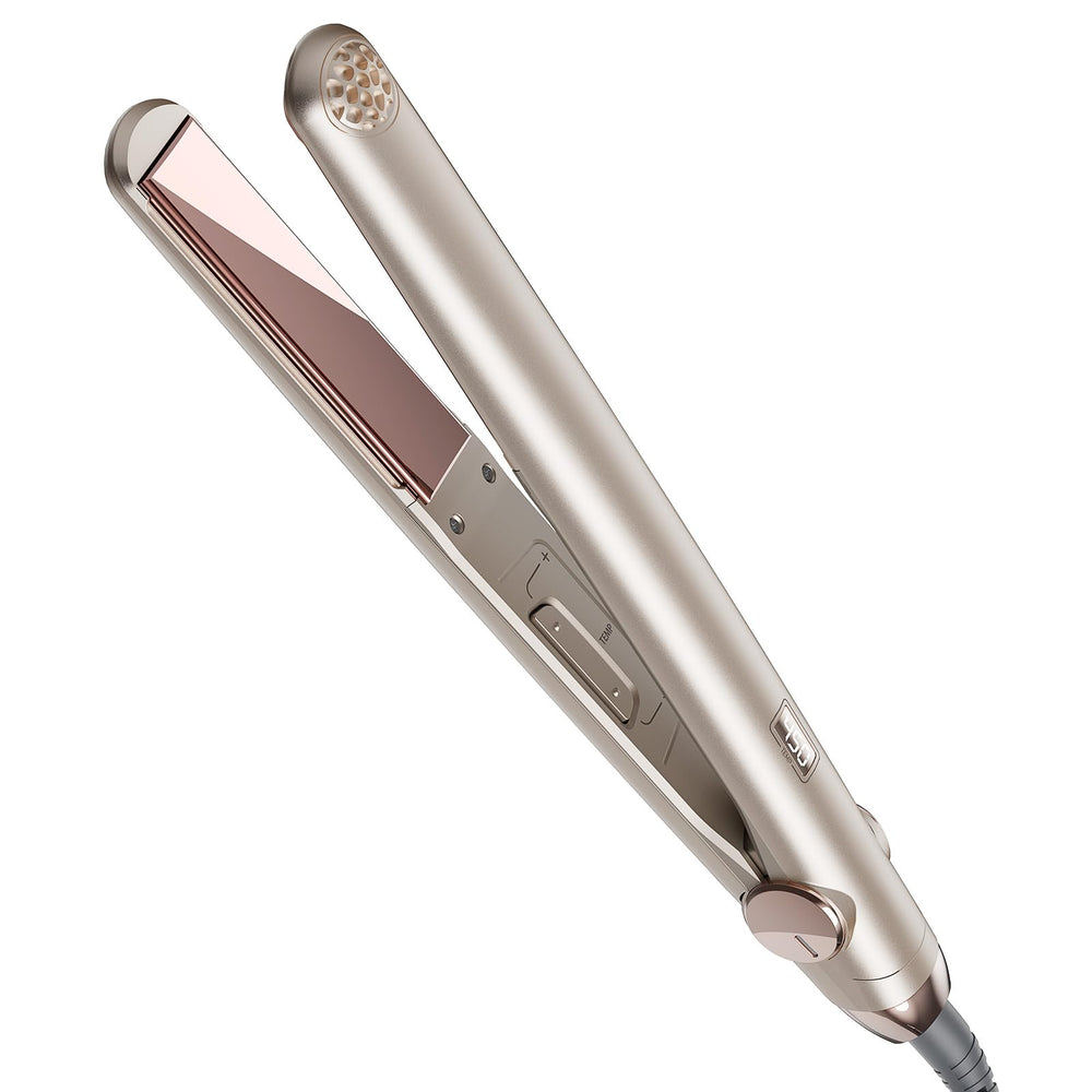 TYMO flat iron with titanium plates for a smoother glide and shine