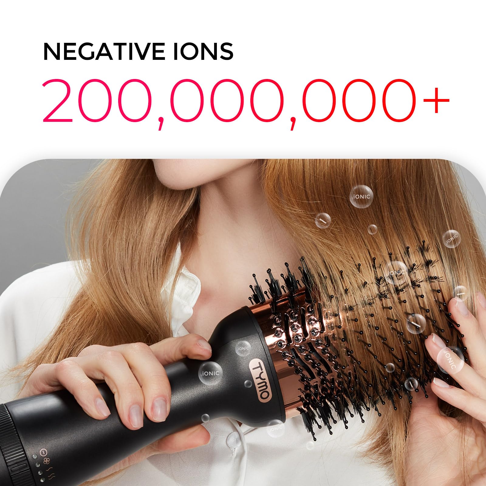 TYMO hair dryer brush 360-degree vent speeds up drying and styling