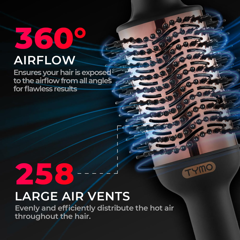 TYMO nylon pins protect against burns while massaging the scalp