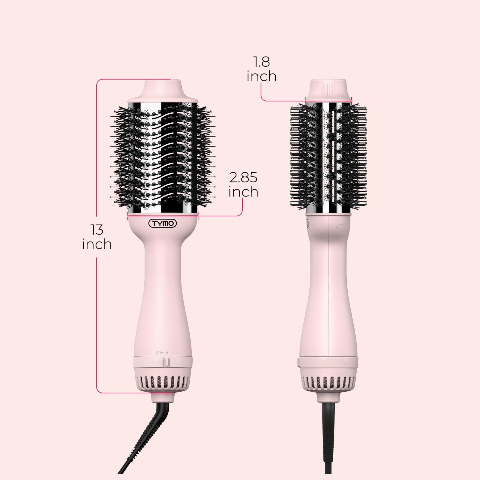 TYMO lightweight, ergonomic design enables comfortable one-step styling