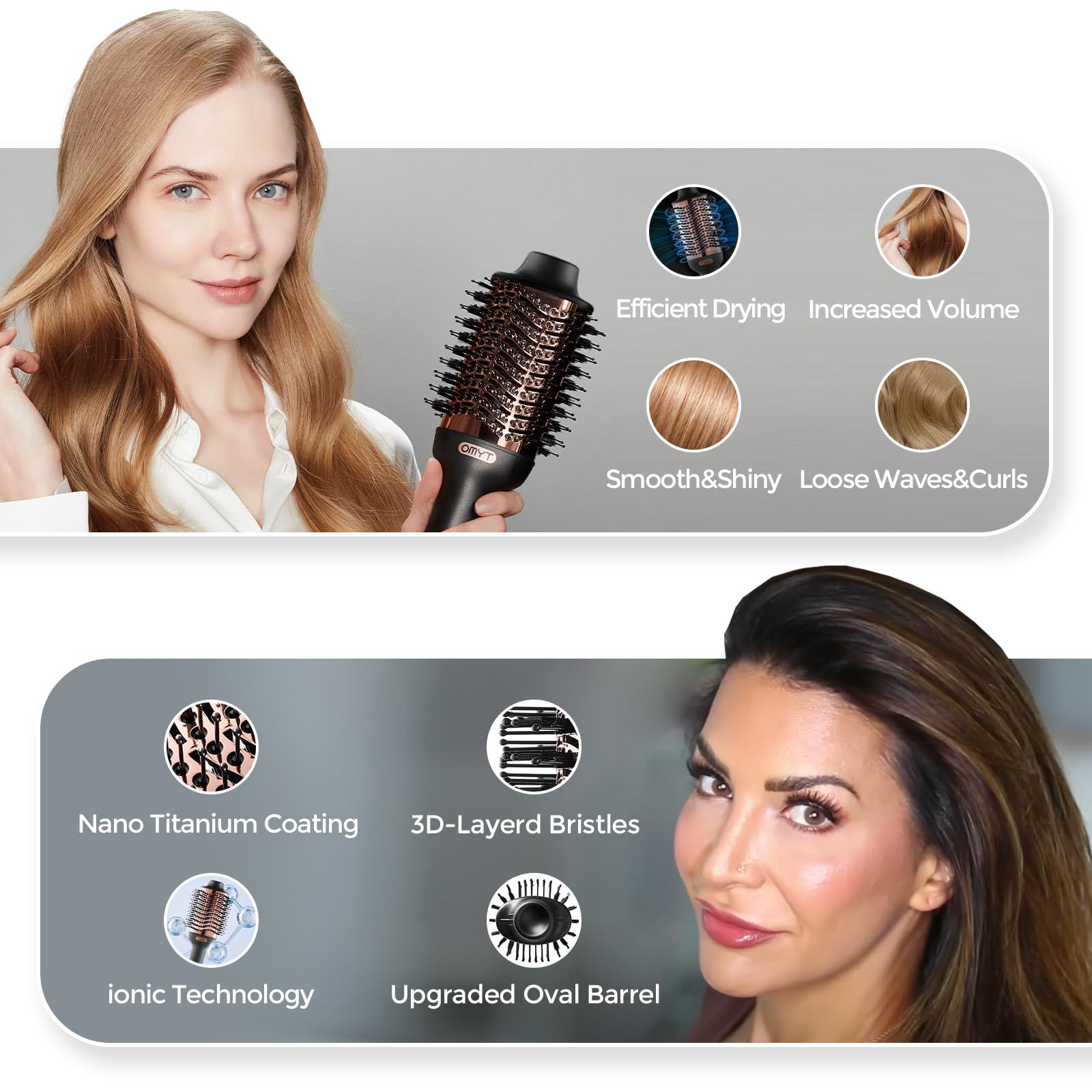 TYMO tool with three heat settings for different hair types