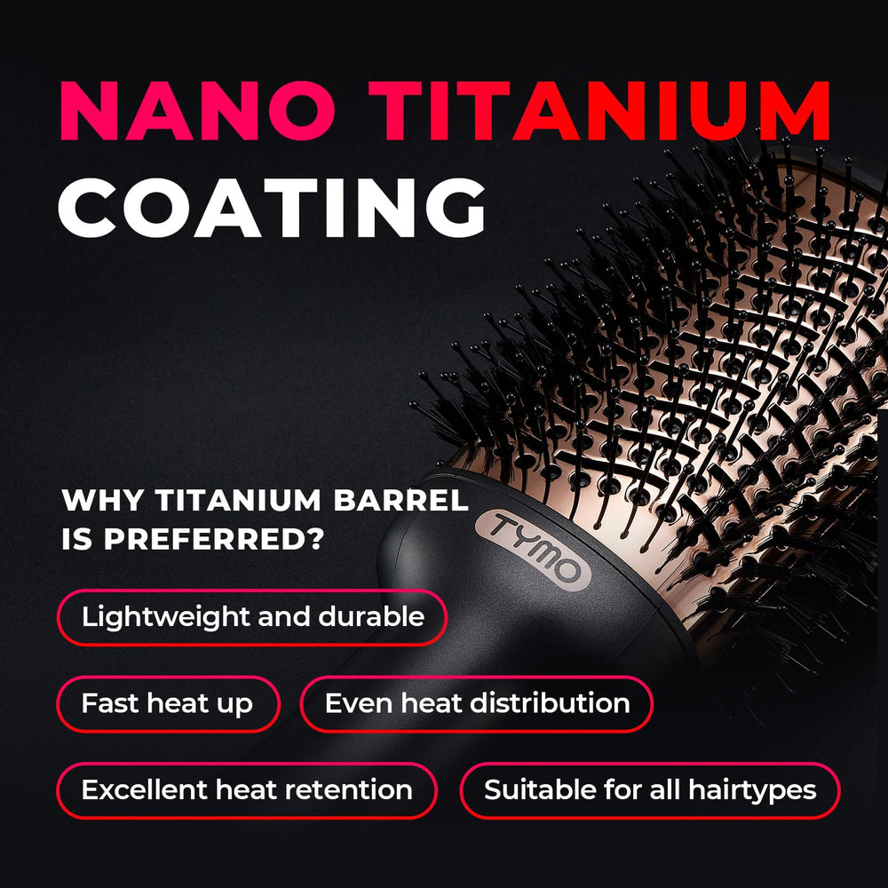 TYMO hair dryer brush with negative ion technology for shinier hair