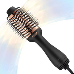 TYMO hair dryer brush with oval titanium barrel for smooth frizz-free blowouts