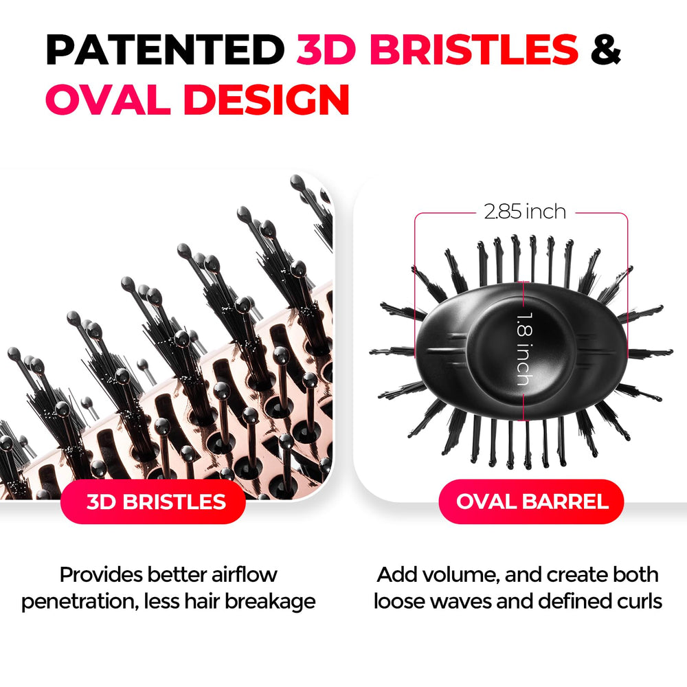 TYMO patent bristle design lifts roots and detangles for volume