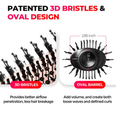 TYMO patent bristle design lifts roots and detangles for volume