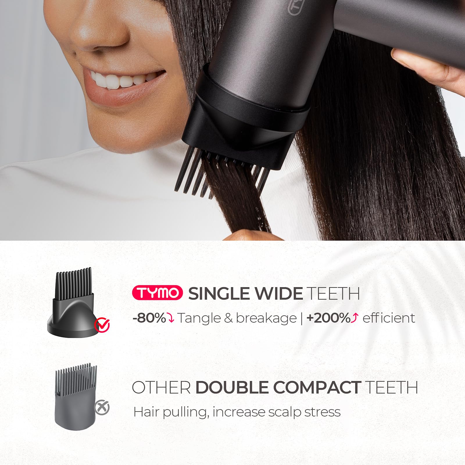 TYMO heat sensor maintains safe, consistent heat during styling